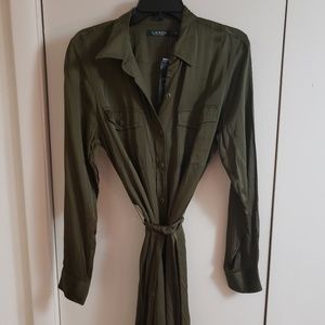 Long Silk Shirt Dress